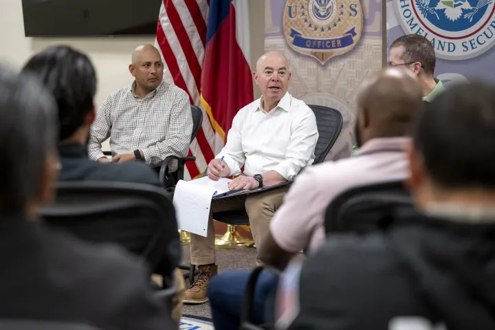 Image: DHS Secretary Alejandro Mayorkas Visits the Port Isabel Detention Center (079)