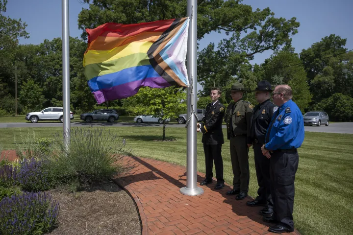 Image: DHS Headquarters Raises Pride Flag  (023)