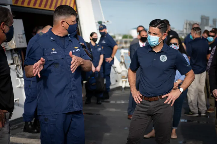 Image: Acting Secretary Wolf Joins USCG Cutter James in Offloading Narcotics (16)