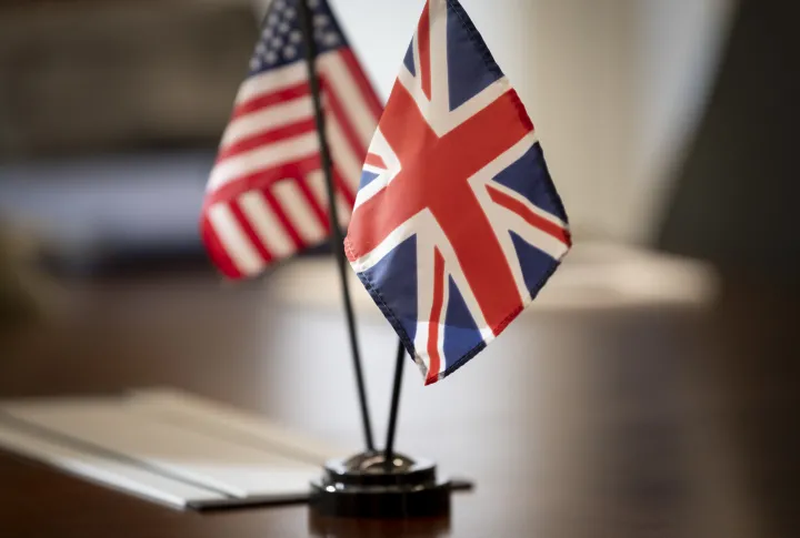 Image: Small American and British Flags