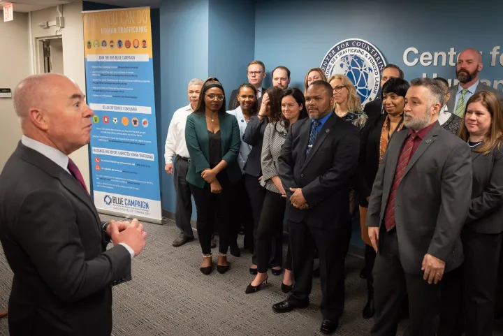 Image: DHS Secretary Alejandro Mayorkas Meets with Employees from the DHS Center for Countering Human Trafficking (034)