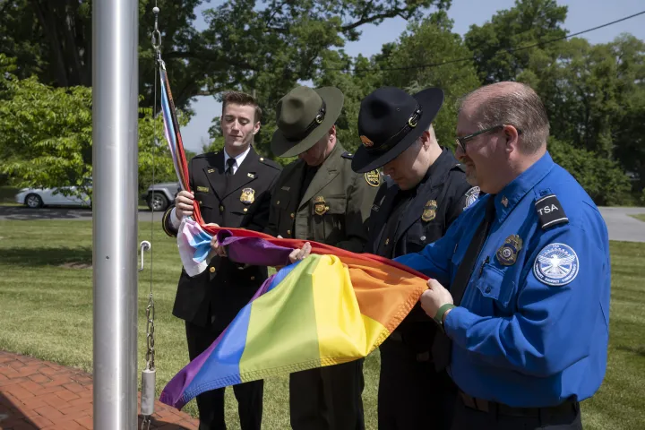 Image: DHS Headquarters Raises Pride Flag  (017)