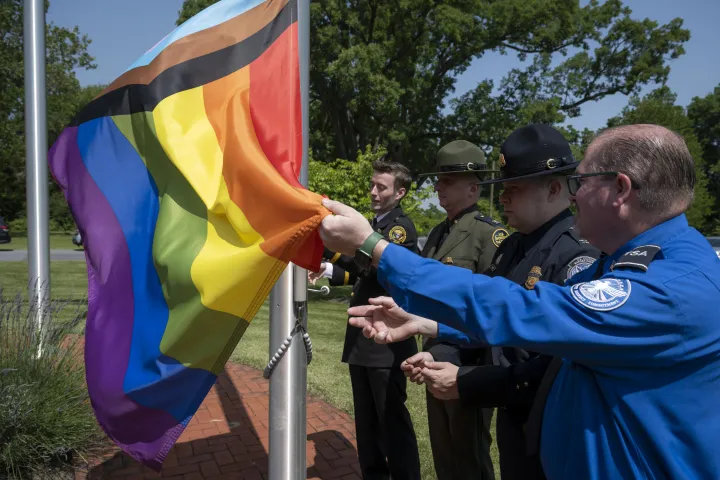 Image: DHS Headquarters Raises Pride Flag  (021)