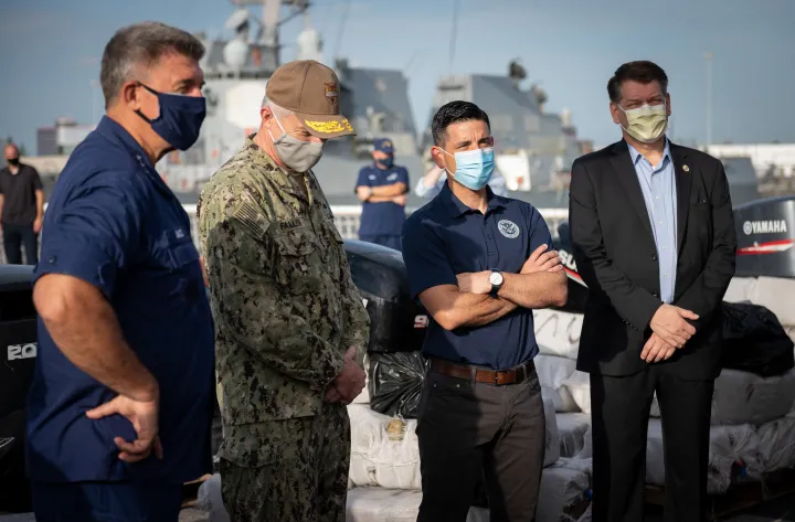 Image: Acting Secretary Wolf Joins USCG Cutter James in Offloading Narcotics (12)