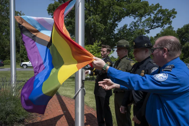 Image: DHS Headquarters Raises Pride Flag  (022)