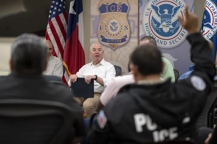 Image: DHS Secretary Alejandro Mayorkas Visits the Port Isabel Detention Center (076)