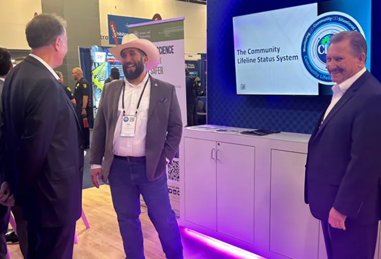 CLSS leads Hal Grieb and Michael Dossett demonstrate CLSS for Under Secretary for Science and Technology Dr. Dimitri Kusnezov at the 2024 National Homeland Security Conference.