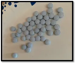 The fake oxycodone pills that killed her, which were recovered from her bedside, are pictured here.