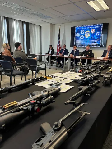 Federal leaders join to discuss the danger of machine gun conversion devices.