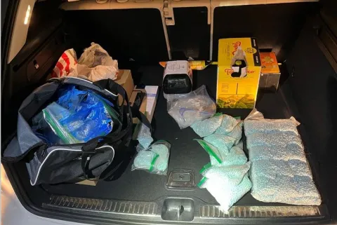 Law enforcement has seized more than 19 kilograms of fentanyl, 12 firearms, and more than $130,000 in cash over the course of the investigation.