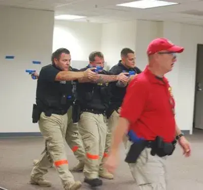FPS officers train to respond to an active shooter. (Photos courtesy of FPS)