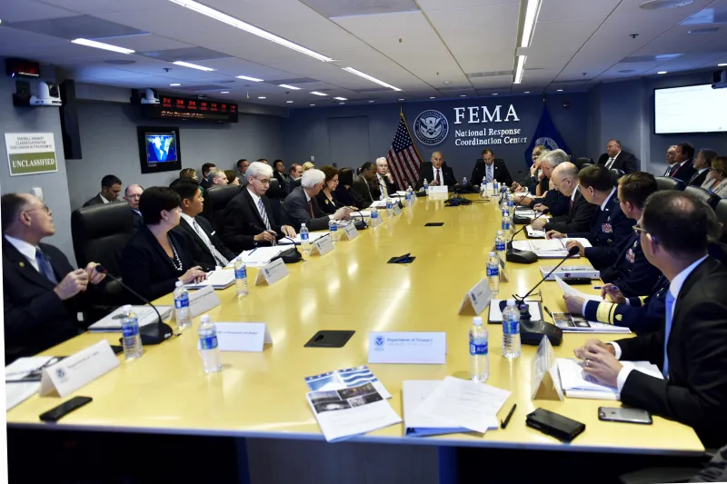 Secretary Kelly at FEMA's National Response Coordination Center for Cabinet level Hurricane Exercise