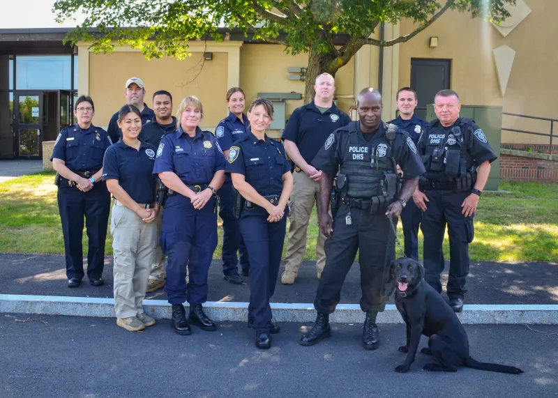 FPS brought together law enforcement agencies from around the New England area to learn about tactical canine first aid.  DHS was well-represented, with participants from FPS, TSA, CBP, and U.S. Border Patrol.