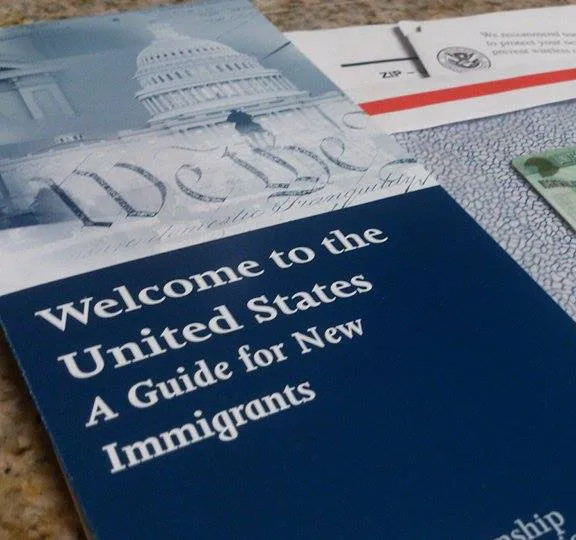 Image of a USCIS welcome guide given to newly naturalized citizens.  (Photo provided by USCIS)