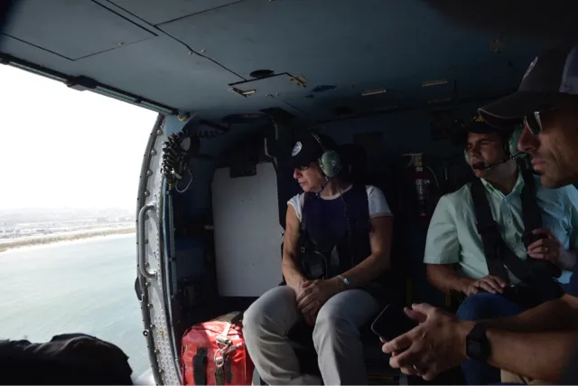 Acting Secretary Duke and Governor Rosselló survey the region during an aerial brief. 