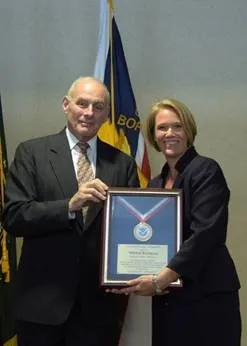 Secretary Kelly recognizes TSA Regional Director Michal Rottman on her last day at the agency.