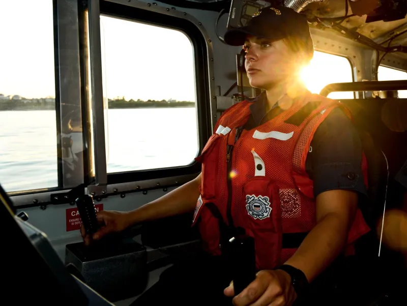USCG Female Employee on Boat