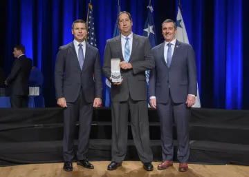 Caption: <p>WASHINGTON (Nov. 6, 2019) Acting Homeland Security Secretary Kevin McAleenan and Acting Deputy DHS Secretary David Pekoski present the Meritorious Service Silver Medal to Danny R. Hale at the 2019 Secretary’s Award Ceremony at the Daughters of the American Revolution Constitution Hall. (DHS Photo by Tim D. Godbee/Released)</p>