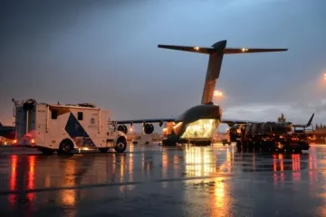 Caption: Airplane on tarmac at LAX