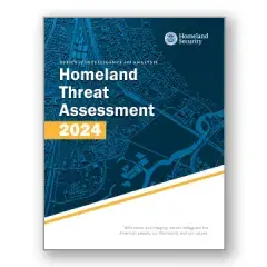 U.S. Department of Homeland Security seal. Office of Intelligence and Analysis Homeland Thread Assessment 2024 report.