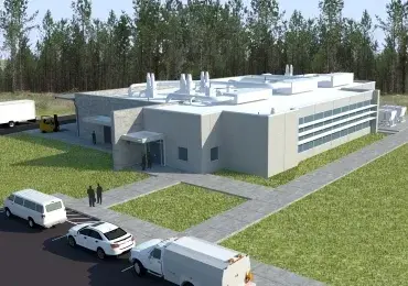 Illustration of the Department of Homeland Security's new Independent Test and Evaluation Certification Laboratory building in Egg Harbor Township, New Jersey