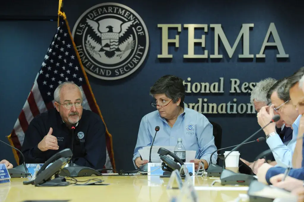 DHS officials in the National Response Coordination Center