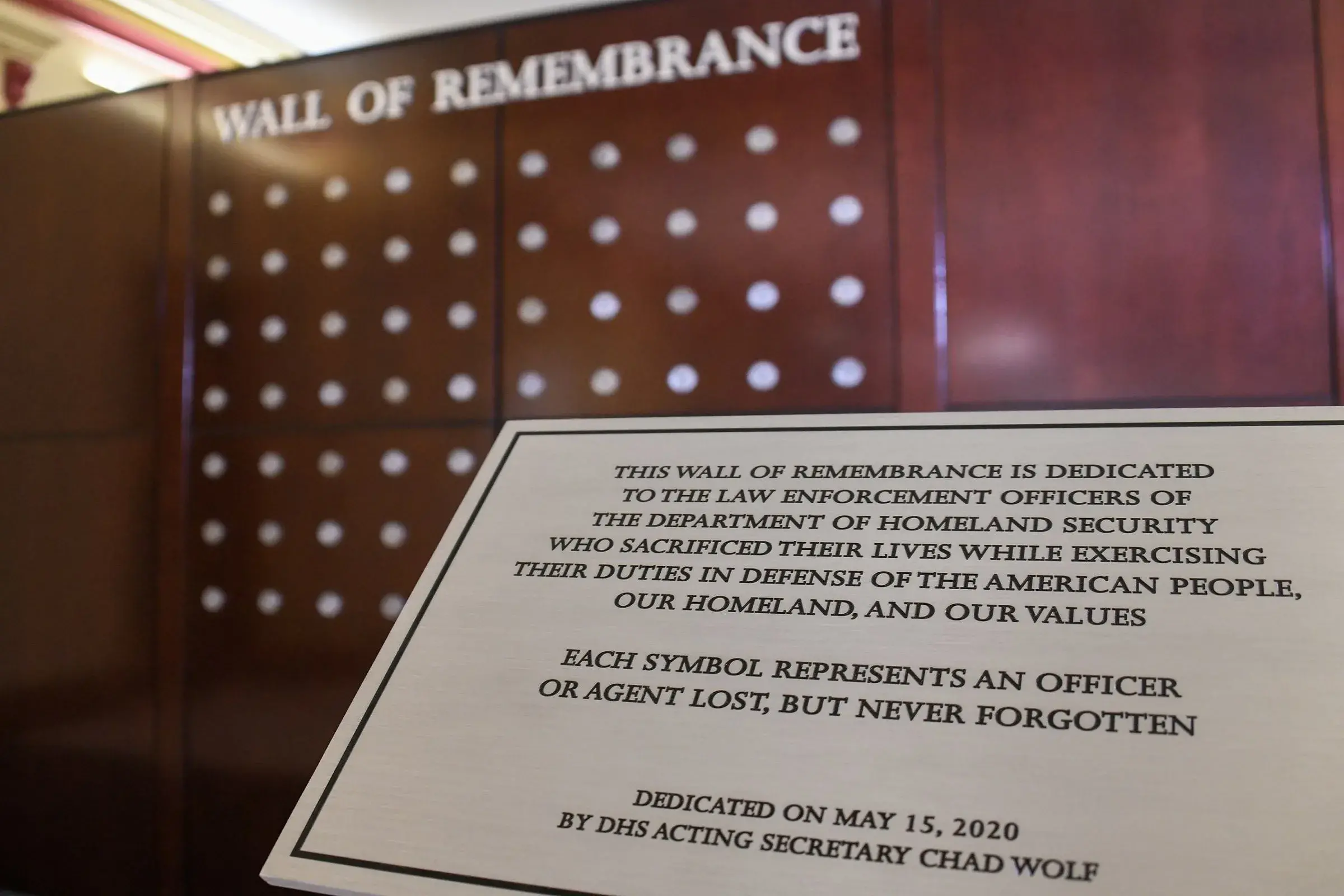 Wall of Remembrance, DHS headquarters
