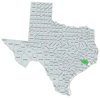 Map of Texas: Houston