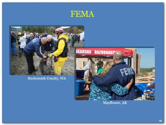 FEMA has become the premier emergency management agency in the country and has earned the confidence of federal, state and 
local leaders throughout.