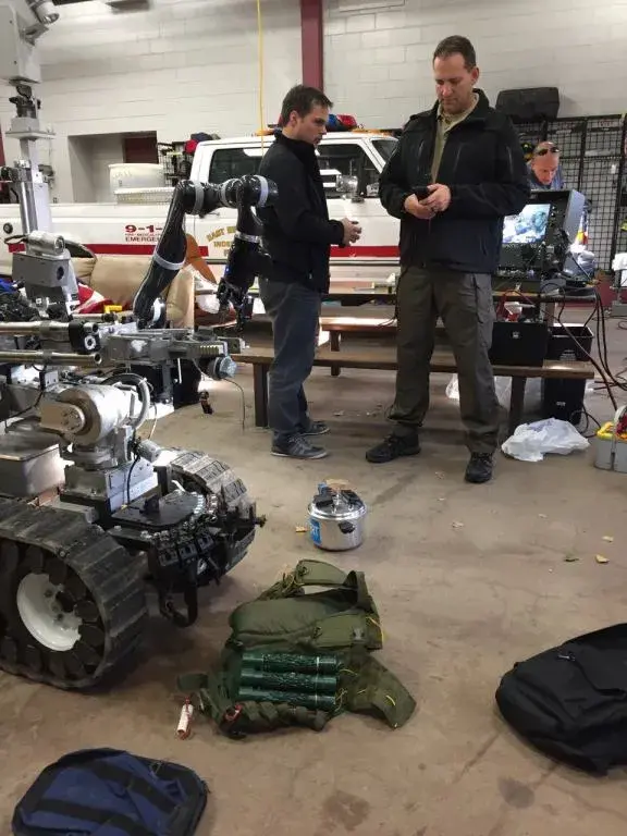 Demo of EOD Robot prototype by DHS S&T’s First Responders Group and Israel National Police at New Jersey State Police (New Brunswick, NJ Nov 2017).