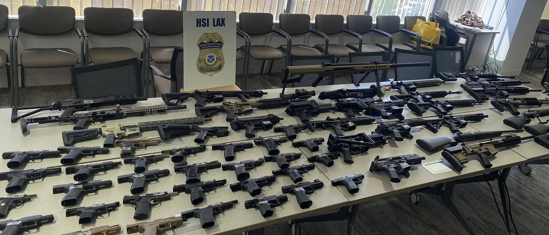 Photo of weapons recovered at Baez’s residence