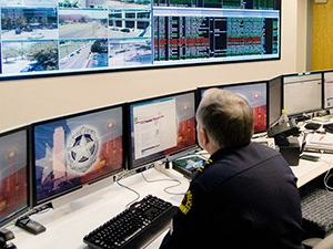 A photograph of fusion center operations.